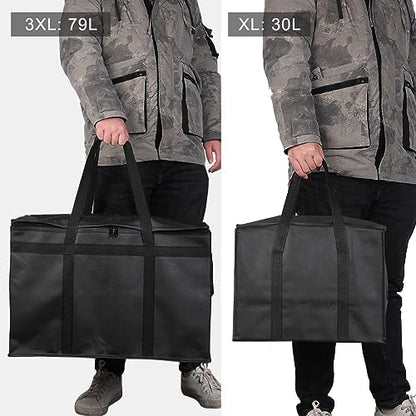 2-Pack Insulated Food Delivery Bag, XXX-Large Cooler Bags, Black