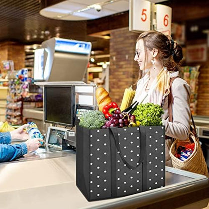6 Pack Reusable Grocery Bags Waterproof Tote Bags for Shopping Groceries