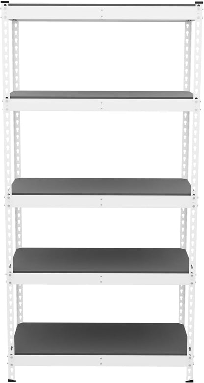 SafeRacks Modular Garage Shelving - 5 Tier Storage Shelves, Tall Metal Rack Shelves for Storage, Heavy Duty Steel Shelf Organizer for Garage, Or Kitchen Pantry (White, 18 x 36 x 72)