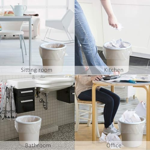 Small Trash Bags 1.2 Gallon, Biodegradable Gallon Waste Bag, Mini Compostable Strong Bathroom Wastebasket Can Liners Garbage Bags for Home Office Kitchen Fit 5 Liter 5L, 1 Gal, (120 Counts,White)