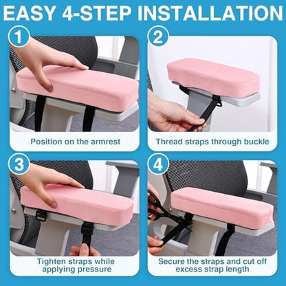 Smiry Memory Foam Office Chair Armrest Pads, Non-Slip Armrest Cushion