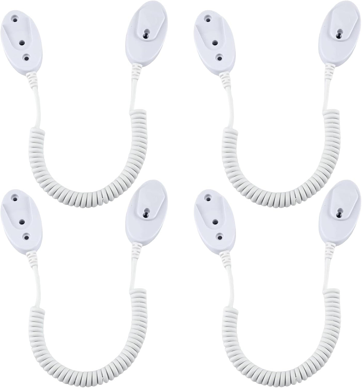 Magnetic Remote Leash Control Holder with Security Cable, Retractable Tidy Anti-lost Rope Organizer Easy Installation Stable Suitable for Projector TV Fan and Air Conditioner Remotes (4Pcs White, S)