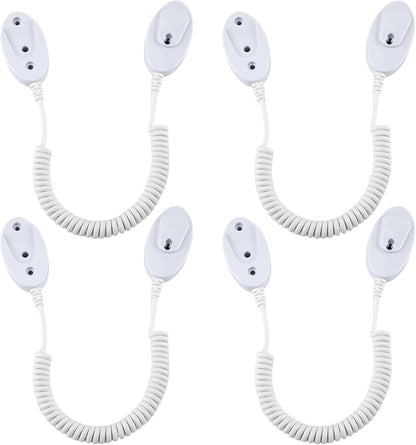 Magnetic Remote Leash Control Holder with Security Cable, Retractable Tidy Anti-lost Rope Organizer Easy Installation Stable Suitable for Projector TV Fan and Air Conditioner Remotes (4Pcs White, S)