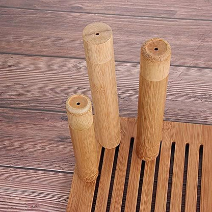 HomeSoGood 2Pcs Natural Bamboo Toothbrush Tube, Toothbrush Holder Toothbrush Case for Home and Travel 21cm