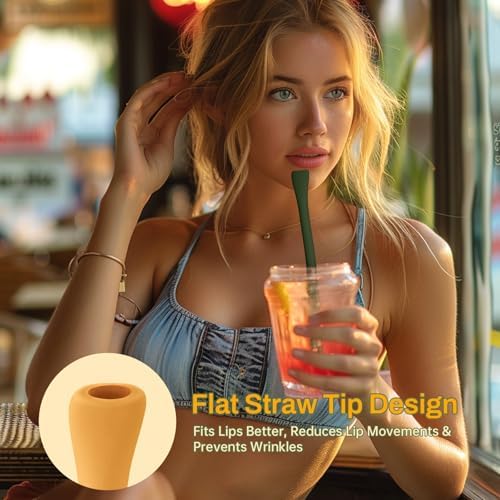 NiHome 6PCS Silicone Anti-Wrinkle Straws Fit for Stanley 40oz 30oz Tumblers