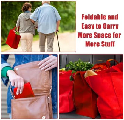 50pcs Reusable Grocery Bags with Handles Non Woven Shopping Tote Bags Bulk