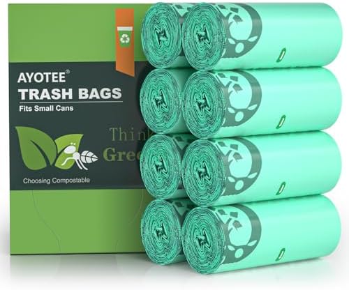 AYOTEE 200 Count 1.2 Gallon Small Biodegradable Trash Bags, Compost Bags