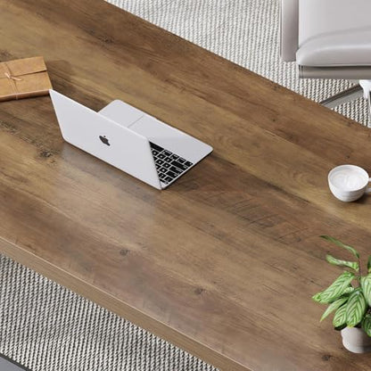 LVB 60 Inch Computer Office Desk Metal & Wood Writing Desks Rustic Oak