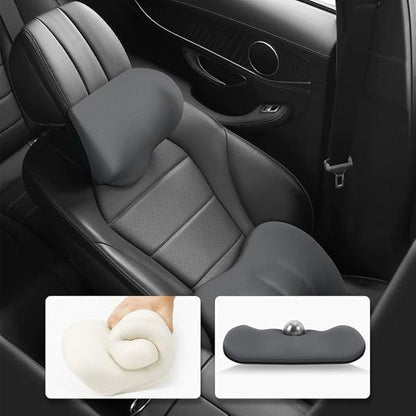 Car Memory Foam Pillow for Honda Civic Coupe/Sedan 2016 2017 2018 2019 2020 2021,Neck and Back Support Car Seat Kit Long Drive Essential Neck Pillow Lumbar Support Cushion,Black