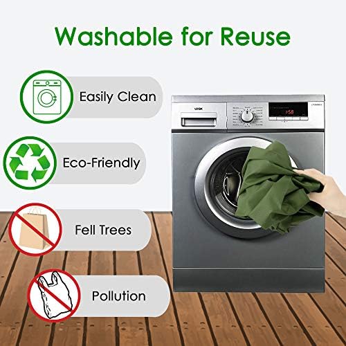 BeeGreen Green Reusable Grocery Bags Wholesale Green Reusable Kitchen Bags Bulk Foldable-Machine Washable with Zipper Storage Pouch 20 Packs