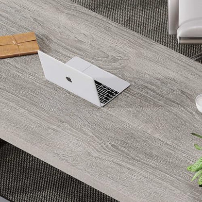 LVB 60 Inch Grey Modern Computer Office Desk Metal & Wood Writing Desks