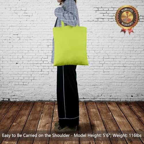 TOPDesign 6-Pack Economical 16"x15" Apple Green Cotton Tote Bag, Lightweight Medium Reusable Grocery Shopping Cloth Bags, Suitable for DIY, Advertising, Promotion, Gift, Activity