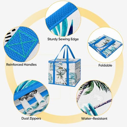 BALEINE 1PK Insulated Reusable Grocery Bag, Heavy Duty Shopping Tote