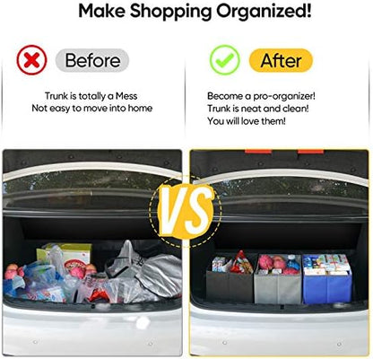 BALEINE 3PK Reusable Grocery Bags, Heavy Duty Shopping Tote Bag