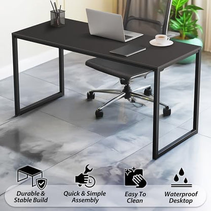 SHW Mission 55-Inch Home Office Computer Desk, Black