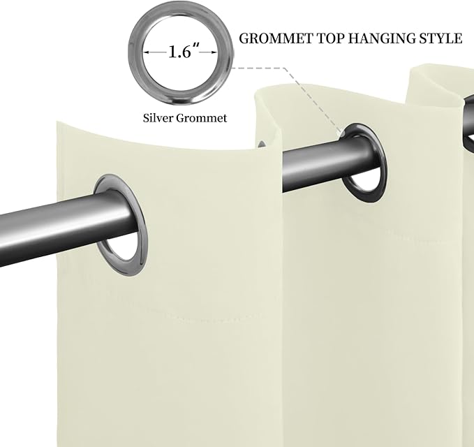 Easy-Going Blackout Curtains for Bedroom, Solid Thermal Insulated Grommet and