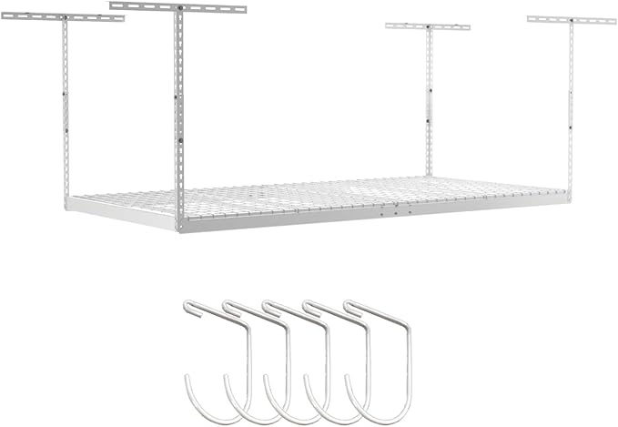 SafeRacks 4 ft x 8 ft Overhead Storage Rack Adjustable 24 in - 45in Height