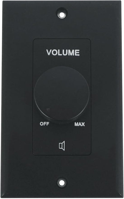 Rockville VOL70200 Black 200W 70V Volume Control Zone Controller, Single Gang