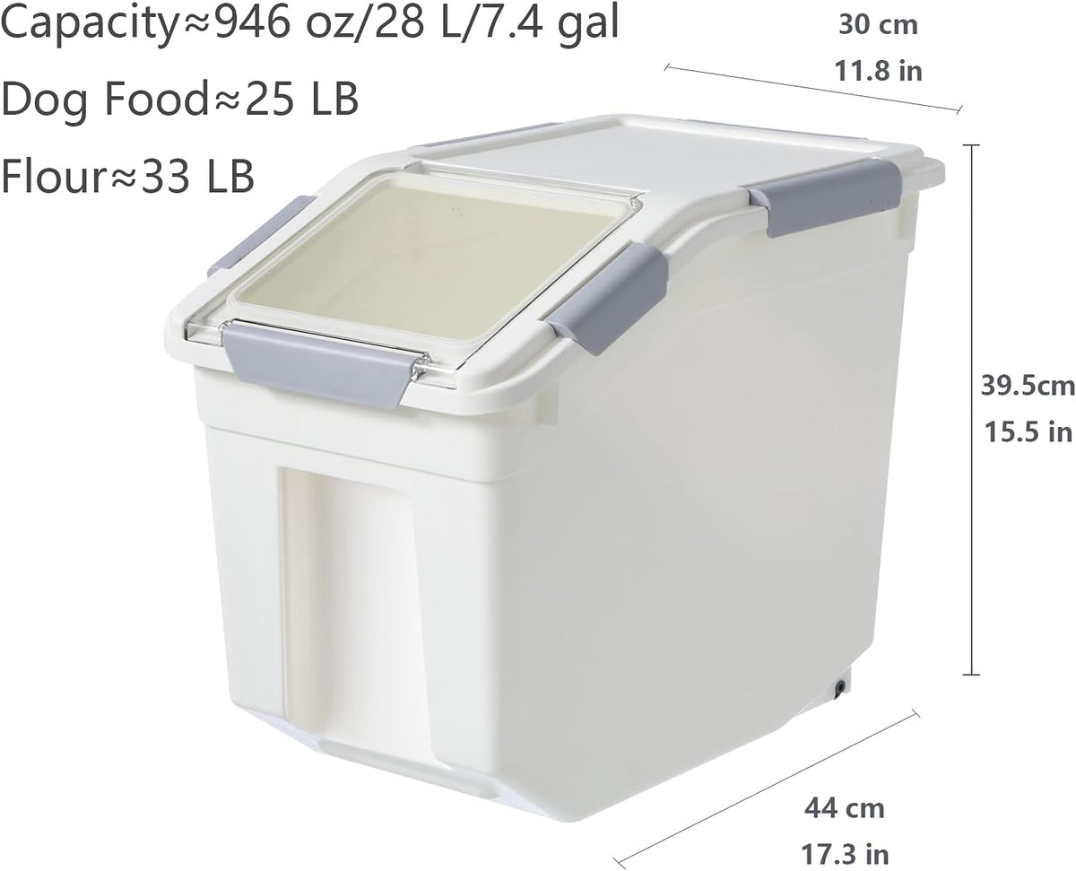 LISM 2 Pack Dog Food Storage Container with Scoop,Large Airtight Pet Dog Food Bin,Container for Dog Treats Rice,Dog Cat Dry Food Bin,Baking Supplies,Flour,Rice,Kitchen Pantry Cereal(25 LB)