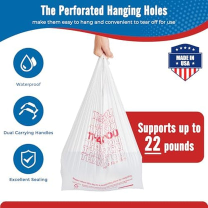 Fuxury 84000 (84K) Count Thank You Plastic Shopping Bags with Handles