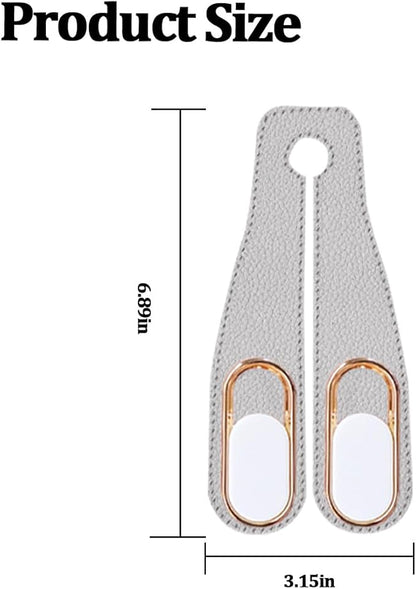 2PCS Car Seat Headrest Hook, Leather Dual Hook Vehicle Seat Back Storage Organizer for Purse Handbag Umbrella, Auto Backseat Groceries Hanger Holder, Universal for Truck SUV Sedan (Beige)