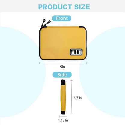 Electronics Travel Organizer,Portable Waterproof Electronic Travel Storage Bag for Small Charging Cord Storage,Charger,SD Card etc,for Travel,Business-Yellow Green