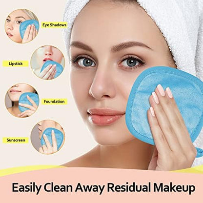 HOMEXCEL Makeup Remover Cloth 12 Pack Reusable Makeup Remover Pads Washable
