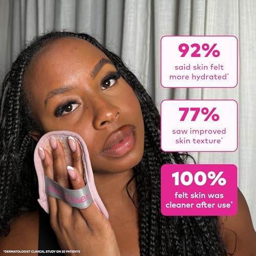 The Original MakeUp Eraser 7-Day Set, Erase All Makeup With Just Water, Including Waterproof Mascara, Eyeliner, Foundation, Lipstick, Sunscreen, and More! Silver Infused, 7ct.