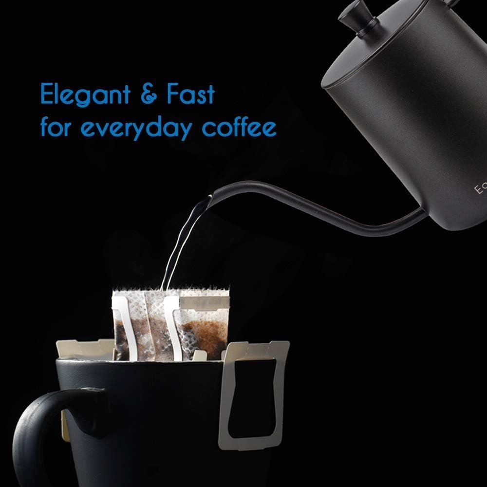 Easyworkz Gage Gooseneck Pour Over Coffee Kettle 20 oz Stainless Steel Hand Drip Coffee Pot with Long Narrow Spout