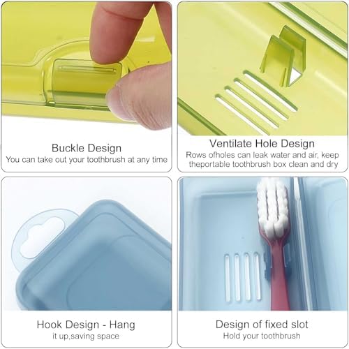 2 Packs Toothbrush Travel Case, Breathable Toothbrush Travel Holders