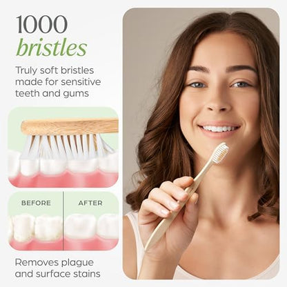 VIVAGO Bamboo Toothbrushes 30 Pack - Soft Bristles Toothbrushes for Adults