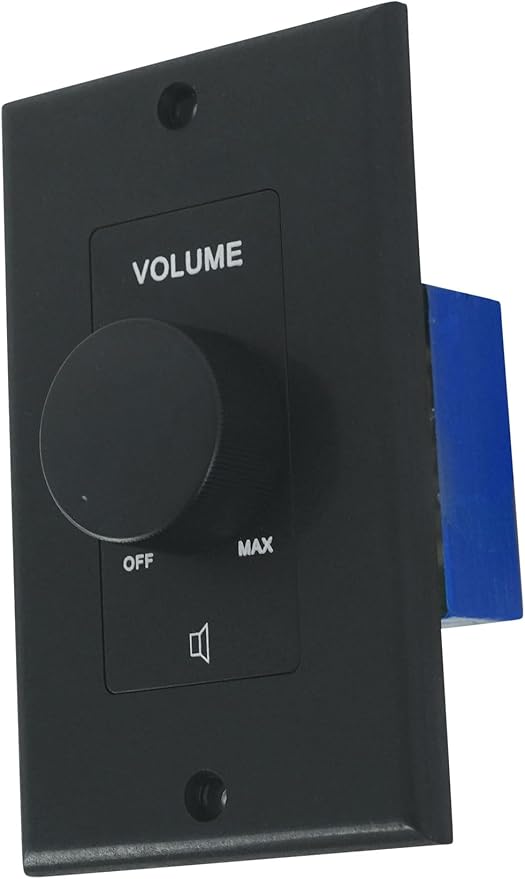 Rockville VOL70200 Black 200W 70V Volume Control Zone Controller, Single Gang