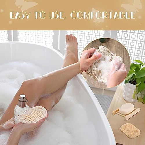 Irenare 90 Pcs Soap Saver Set, Wooden Dish Bar Soap Mesh Bag Pads Bulk