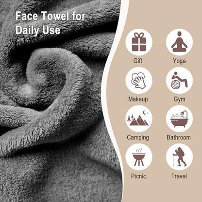 KODAMO Makeup Remover Cloth, 6 inch x 6 inch Reusable Makeup Remover Towels with Laundry Bag, Microfiber Makeup Removal Face Wash Cloths with Just Water, 12 Pack, Grey
