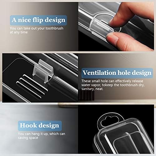 Patelai 2 Pack Toothbrush Case Container for Travel, Clear Portable Holder