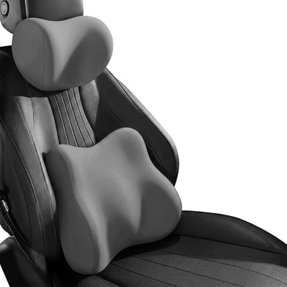Car Headrest Pillow & Lumbar for Audi RS Q3 Sportback F3 SUV Coupe 2019-2024, Car Seat Neck Pillow Back Support, Breathable All-Season Automotive Seat Cushions, 2PCS,B Gray
