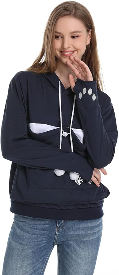 LINYUCHEN Cat Dog Pouch Hoodie Large Pet Pouch Sweatshirt Puppy Kitten Holder Carrier Pullover Shirt Unisex Hoodies