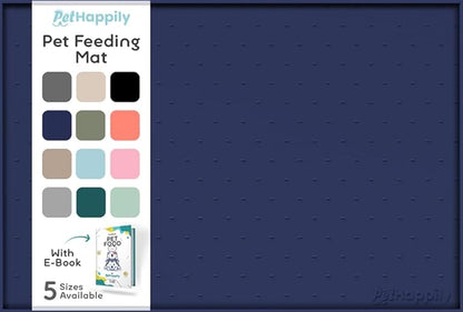 Dog Food Mat - 28x18” Large Silicone Stove Top Protector, Silicone Pet Feeding Mat, Raised Edges Dog Mat for Food and Water Prevent Spill, Waterproof Cat Placemats Protect Floors, Easy Clean Bowl