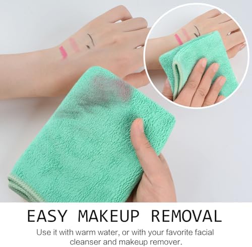 Microfiber Facial Cloths Fast Drying Washcloth 12inch x 12inch Green 6 pack