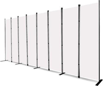 MAYOLIAH 8-Panel White Room Divider 6ft Tall Folding Privacy Screen Portable