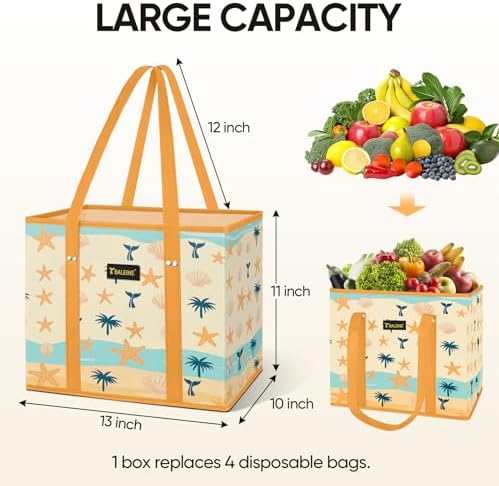 BALEINE 1PK Reusable Grocery Bags, Heavy Duty Shopping Tote Bag