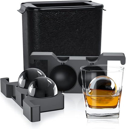 TINANA Clear Ice Ball Maker, 2.5” Crystal Clear Ice Cube Tray Make 2 Large