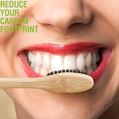 Boao 20 Pcs Bamboo Toothbrushes Bulk Biodegradable Charcoal Toothbrushes Pack Soft Bristle Natural Wooden Individually Wrapped for Adults Reusable Travel