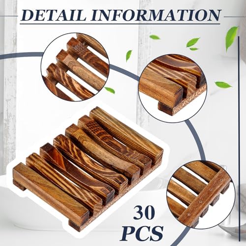 Umigy 60 Pcs Soap Bag Holder Kit, Sisal Mesh Bamboo Tray, Beige, Charcoal