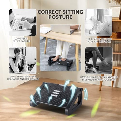 CasaZenith Foot Rest, Six Heights Adjustable Foot Rest Under Desk at Work