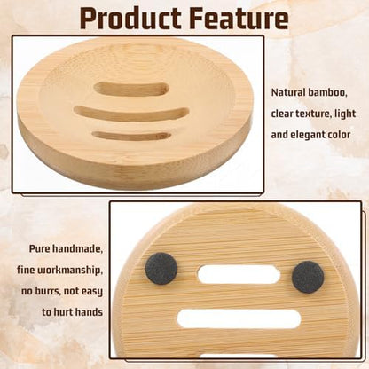 Ymapinc 2PCS Bamboo Soap Holder for Bathroom