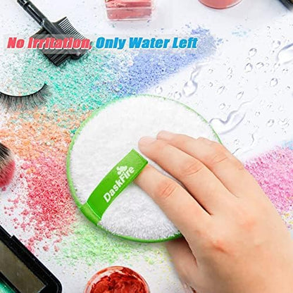 Reusable Makeup Remover Pads, Facial Make Up Removal Wipes, Washable Face Cleaning Cloths, Hypoallergenic for Mascara, Eye Shadow, Lipstick, Foundation -3 pcs, 4.5" Dia