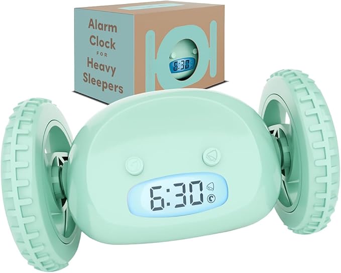 CLOCKY Extra Loud Alarm Clock for Heavy Sleepers on Wheels Rolls Runs Away