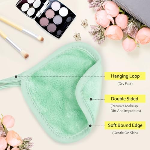 HOMEXCEL Makeup Remover Cloth 12 Pack Reusable Makeup Remover Pads Washable
