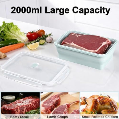 Extra Large Collapsible Silicone Food Storage Containers with Lid, 68oz